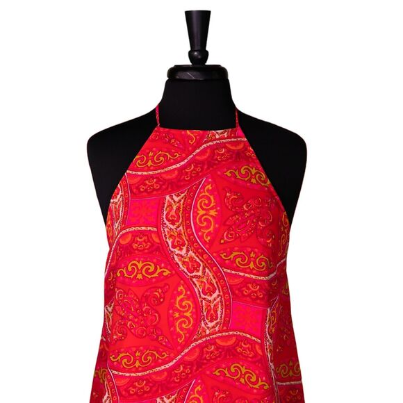 Show Me Your MuMu Katy Halter Dress Women's Multicolor Paisley Backless Boho S - Picture 6 of 9